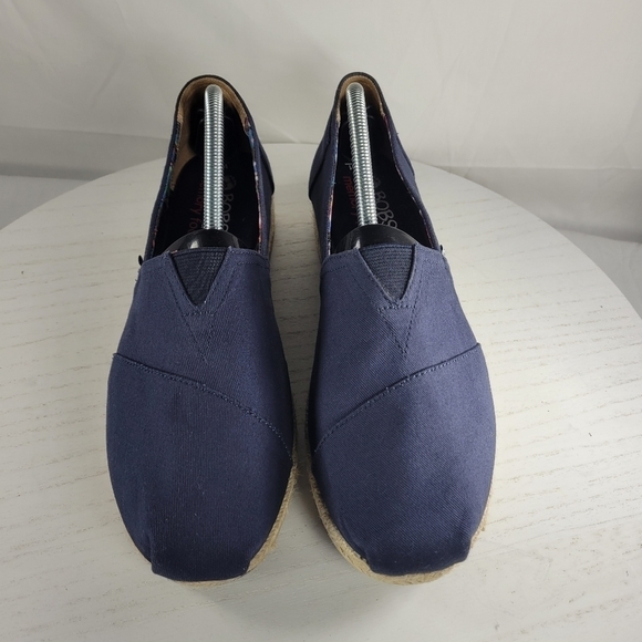 Bob's From Skechers Canvas Memory Foam Navy Blue Slip On Women's Shoes Size 11 - Picture 5 of 13